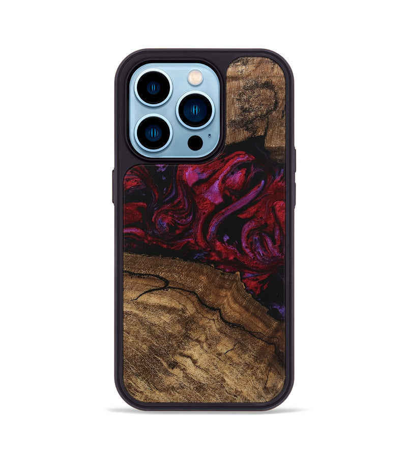 iPhone 14 Pro Wood Phone Case - Fiona (Red, 746405)