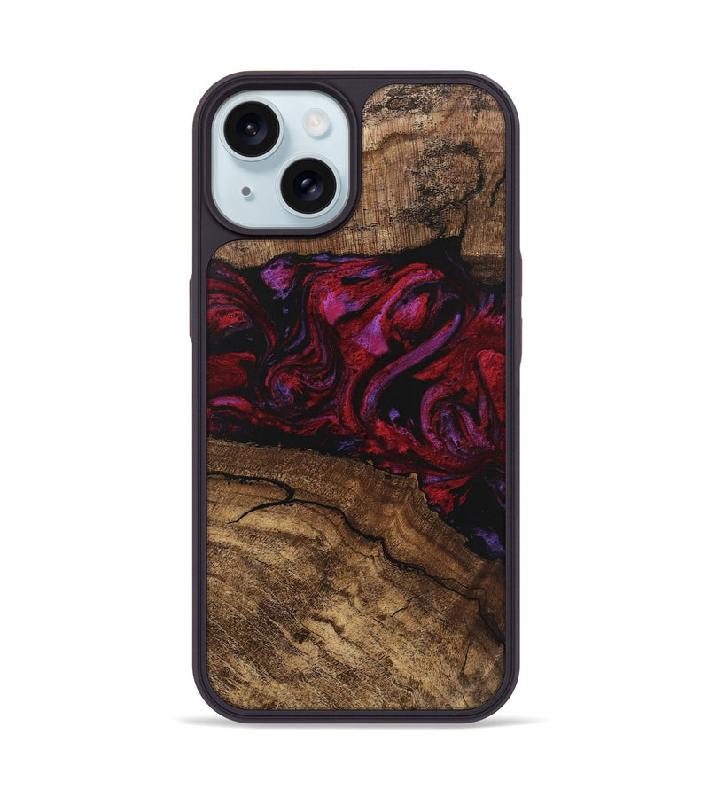 iPhone 15 Wood Phone Case - Fiona (Red, 746405)