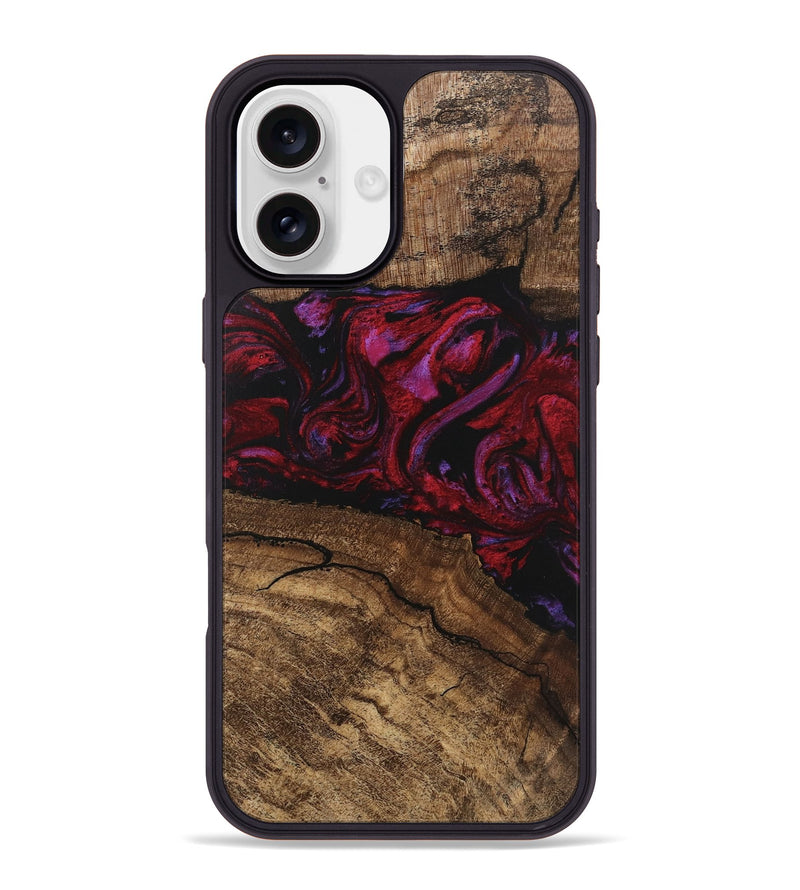 iPhone 16 Plus Wood Phone Case - Fiona (Red, 746405)