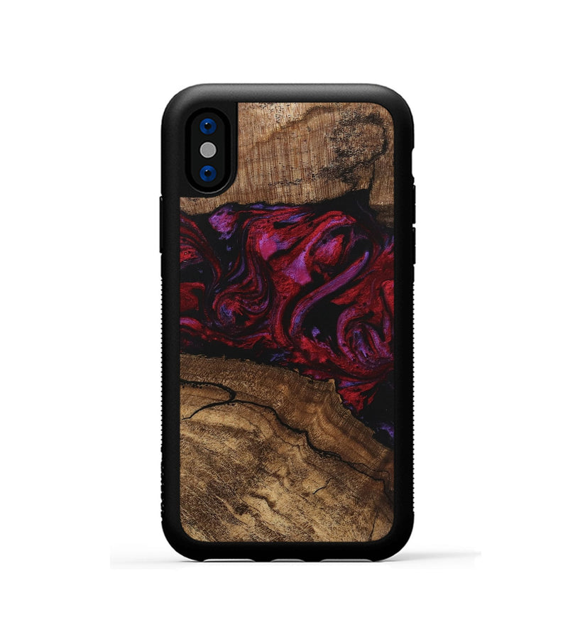 iPhone Xs Wood Phone Case - Fiona (Red, 746405)