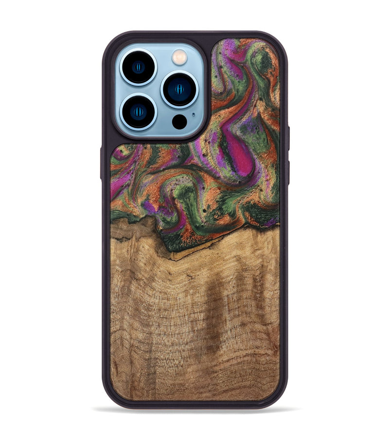 iPhone 14 Pro Max Wood Phone Case - Alene (Green, 746407)