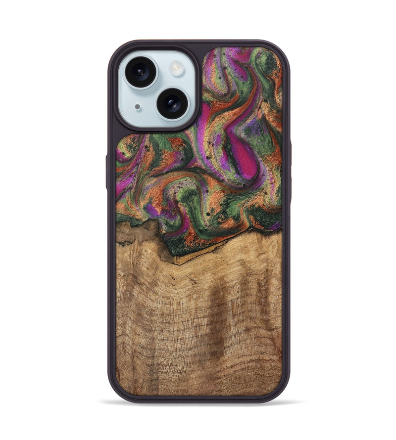 iPhone 15 Wood Phone Case - Alene (Green, 746407)