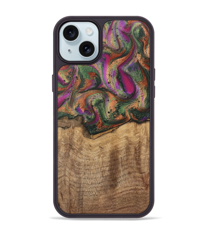 iPhone 15 Plus Wood Phone Case - Alene (Green, 746407)