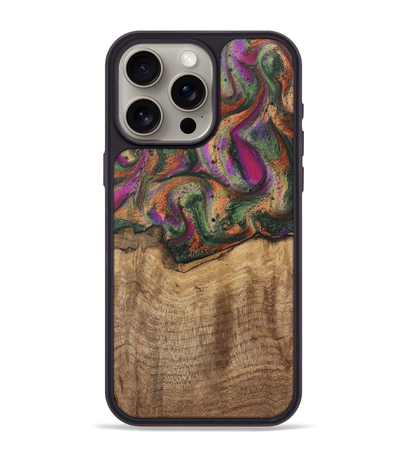 iPhone 15 Pro Max Wood Phone Case - Alene (Green, 746407)