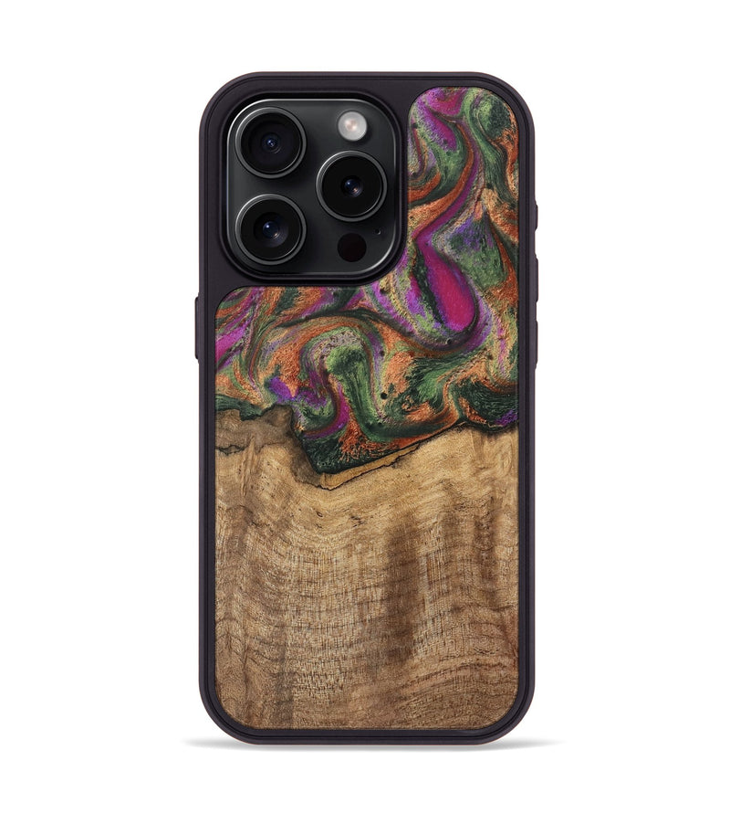 iPhone 15 Pro Wood Phone Case - Alene (Green, 746407)