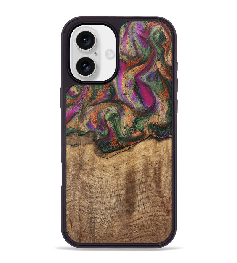 iPhone 16 Plus Wood Phone Case - Alene (Green, 746407)