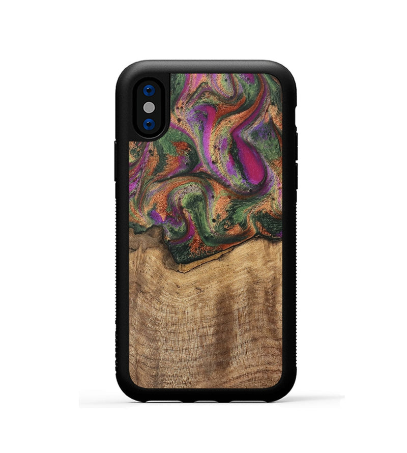 iPhone Xs Wood Phone Case - Alene (Green, 746407)