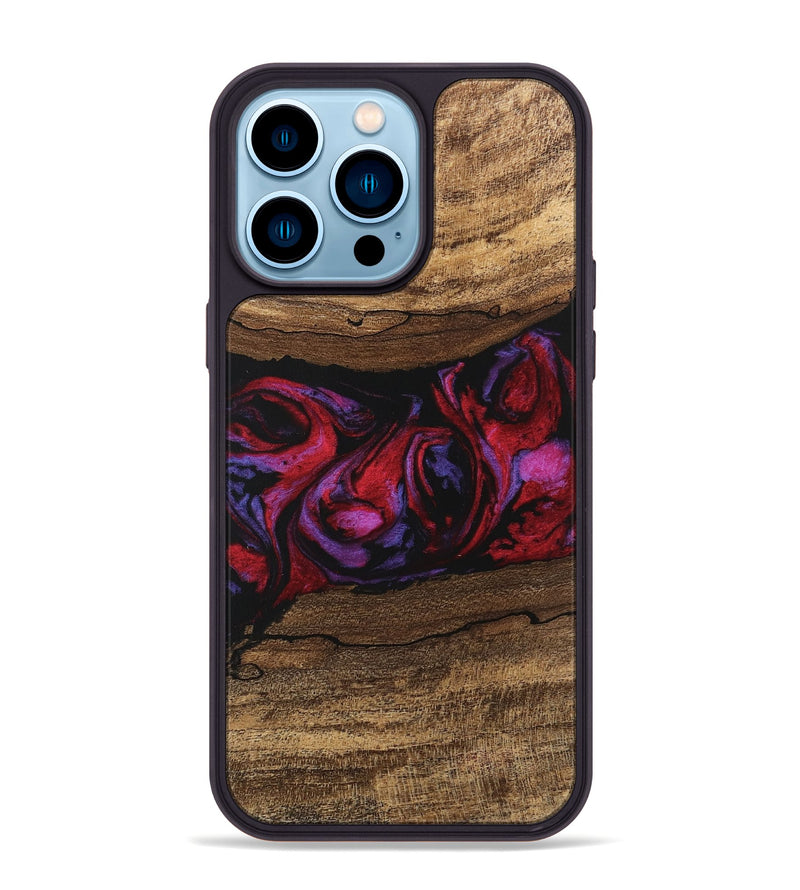 iPhone 14 Pro Max Wood Phone Case - Ahmed (Red, 746408)