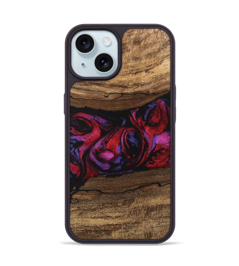 iPhone 15 Wood Phone Case - Ahmed (Red, 746408)