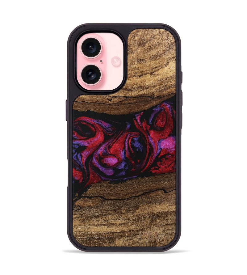 iPhone 16 Wood Phone Case - Ahmed (Red, 746408)