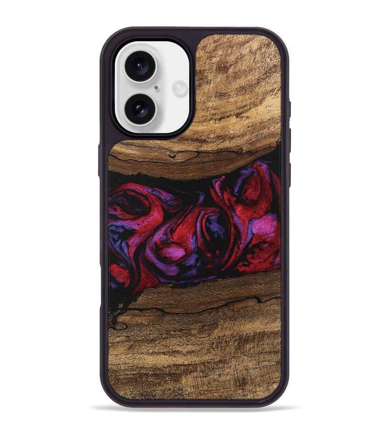 iPhone 16 Plus Wood Phone Case - Ahmed (Red, 746408)