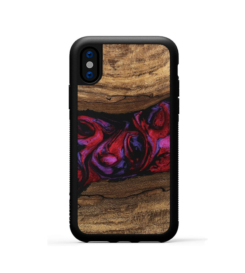 iPhone Xs Wood Phone Case - Ahmed (Red, 746408)