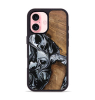 iPhone 16 Wood Phone Case - Carrol (Black & White, 746413)