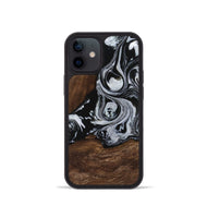 iPhone 12 mini Wood Phone Case - Scot (Black & White, 746418)