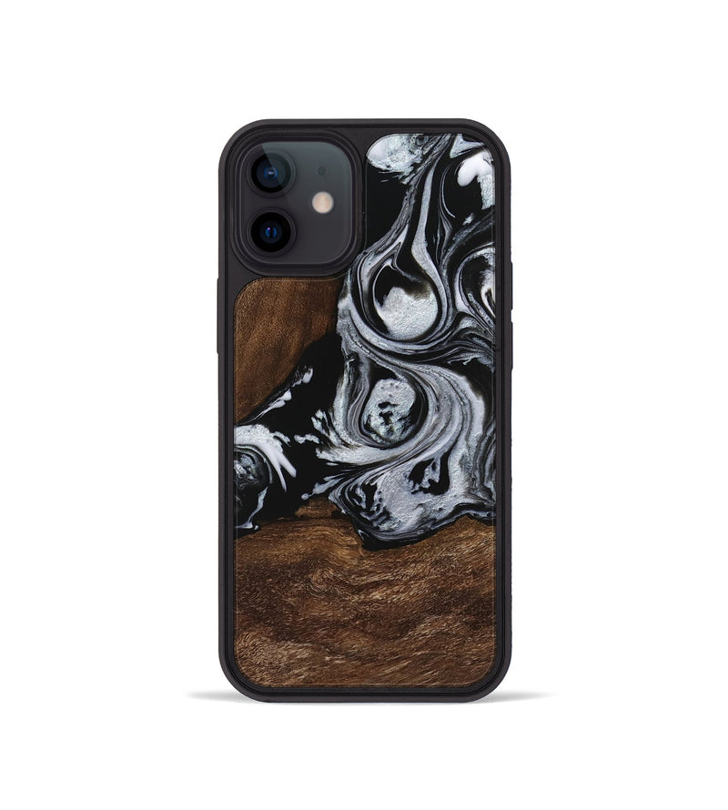 iPhone 12 mini Wood Phone Case - Scot (Black & White, 746418)