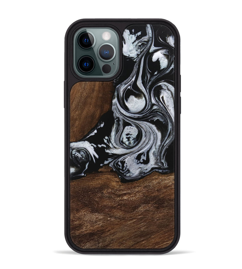 iPhone 12 Pro Max Wood Phone Case - Scot (Black & White, 746418)