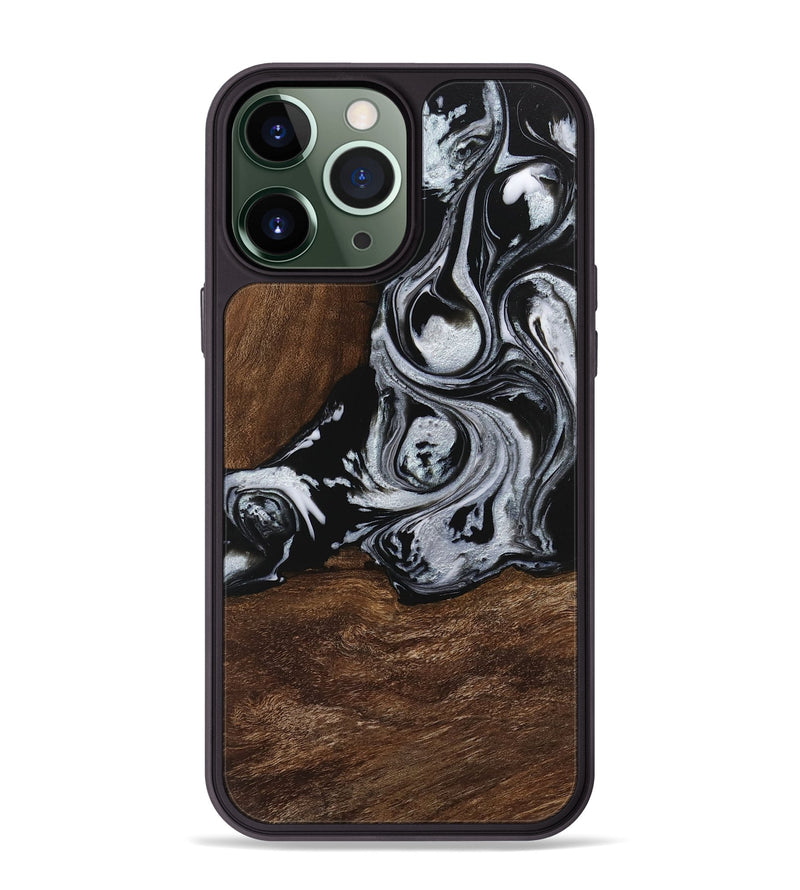 iPhone 13 Pro Max Wood Phone Case - Scot (Black & White, 746418)