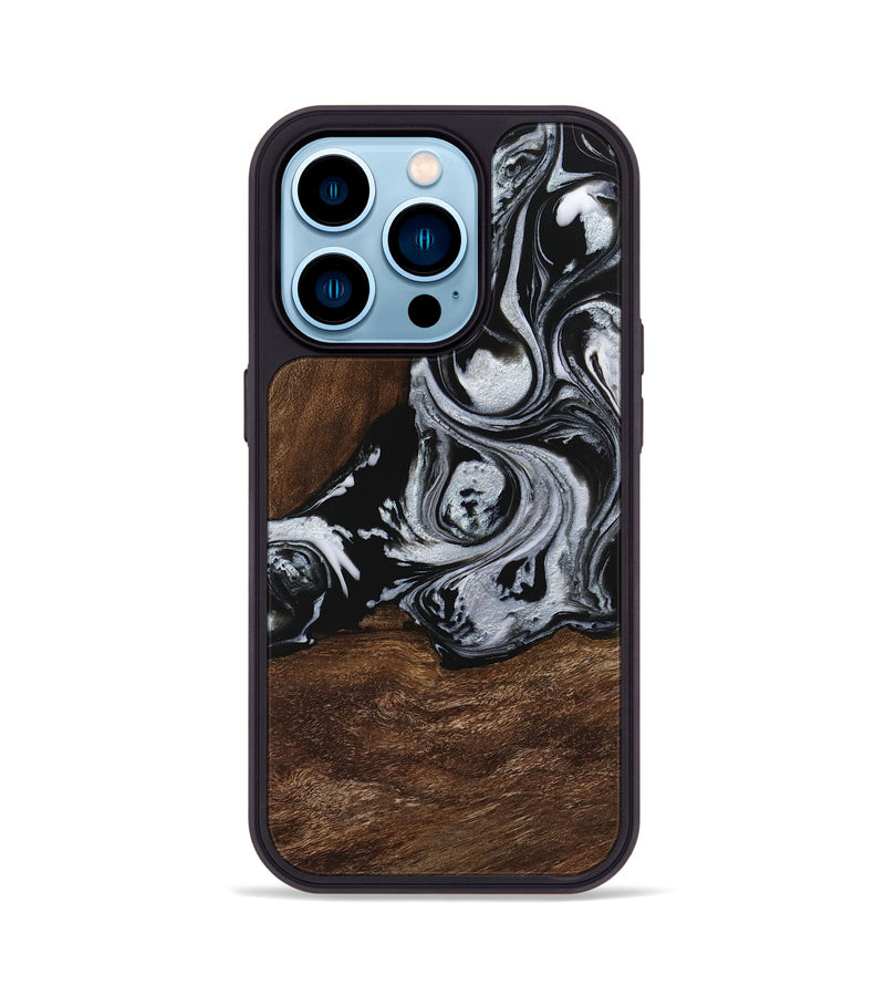 iPhone 14 Pro Wood Phone Case - Scot (Black & White, 746418)