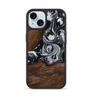 iPhone 15 Wood Phone Case - Scot (Black & White, 746418)