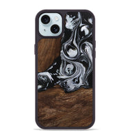 iPhone 15 Plus Wood Phone Case - Scot (Black & White, 746418)