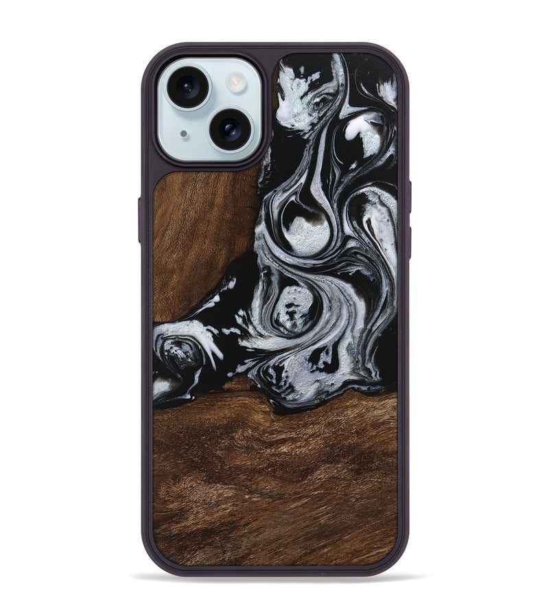 iPhone 15 Plus Wood Phone Case - Scot (Black & White, 746418)