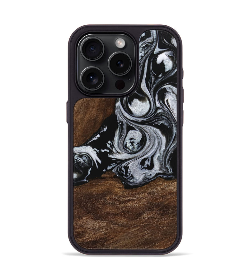 iPhone 15 Pro Wood Phone Case - Scot (Black & White, 746418)