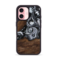 iPhone 16 Wood Phone Case - Scot (Black & White, 746418)