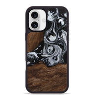 iPhone 16 Plus Wood Phone Case - Scot (Black & White, 746418)