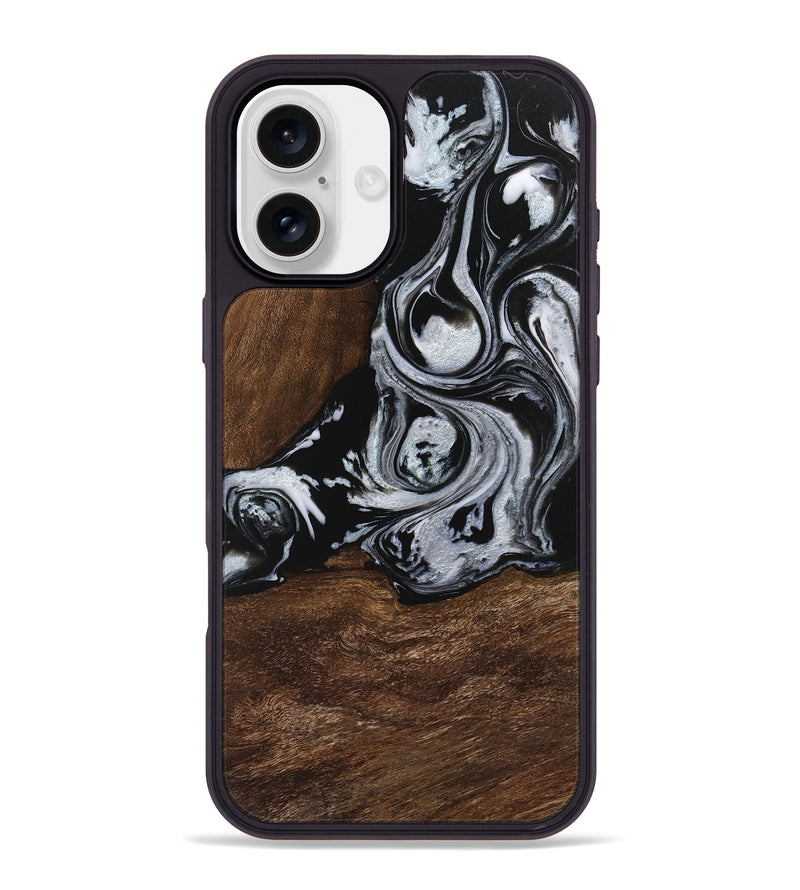 iPhone 16 Plus Wood Phone Case - Scot (Black & White, 746418)