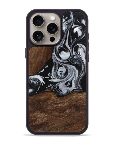 iPhone 16 Pro Max Wood Phone Case - Scot (Black & White, 746418)