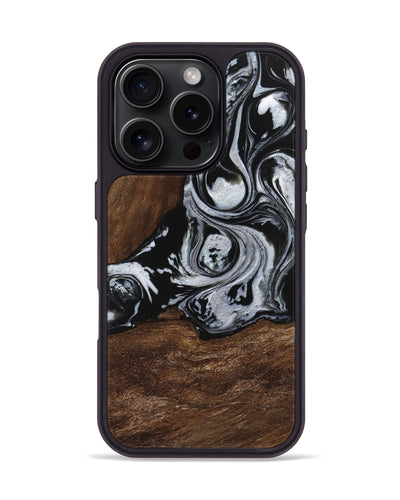 iPhone 16 Pro Wood Phone Case - Scot (Black & White, 746418)