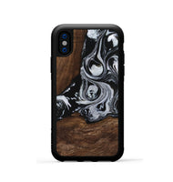 iPhone Xs Wood Phone Case - Scot (Black & White, 746418)