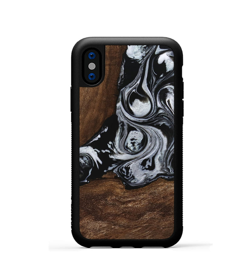 iPhone Xs Wood Phone Case - Scot (Black & White, 746418)