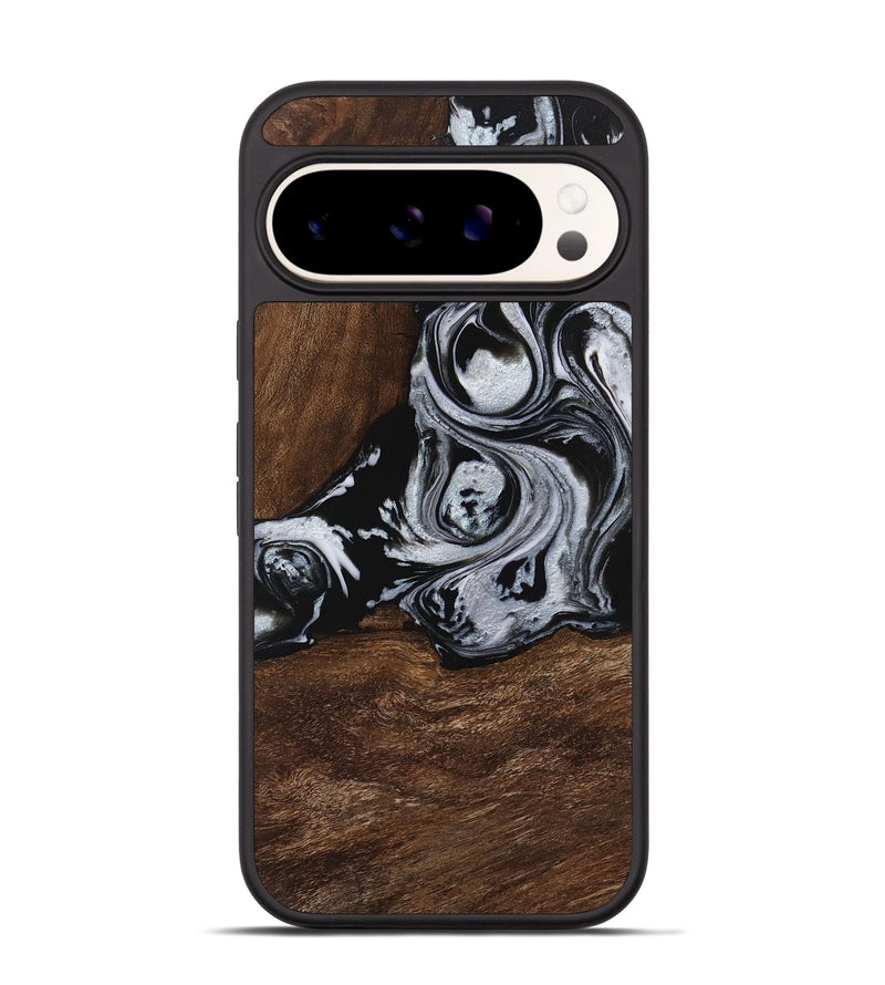 Pixel 9 Pro Wood Phone Case - Scot (Black & White, 746418)