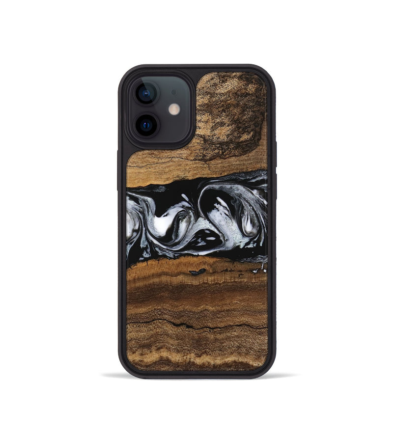 iPhone 12 mini Wood Phone Case - Zavier (Black & White, 746419)