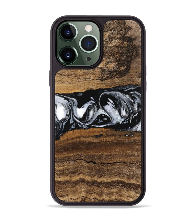 iPhone 13 Pro Max Wood Phone Case - Zavier (Black & White, 746419)