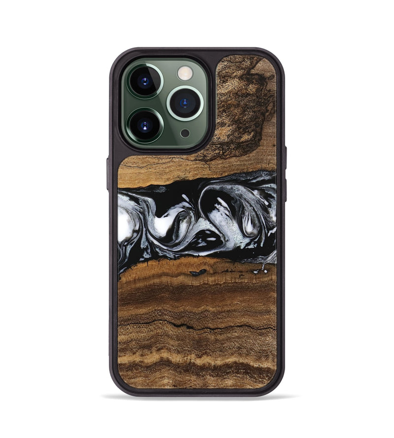 iPhone 13 Pro Wood Phone Case - Zavier (Black & White, 746419)