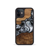 iPhone 12 mini Wood Phone Case - Kobe (Black & White, 746420)