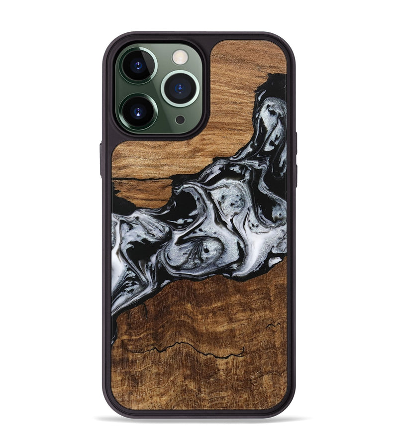 iPhone 13 Pro Max Wood Phone Case - Kobe (Black & White, 746420)