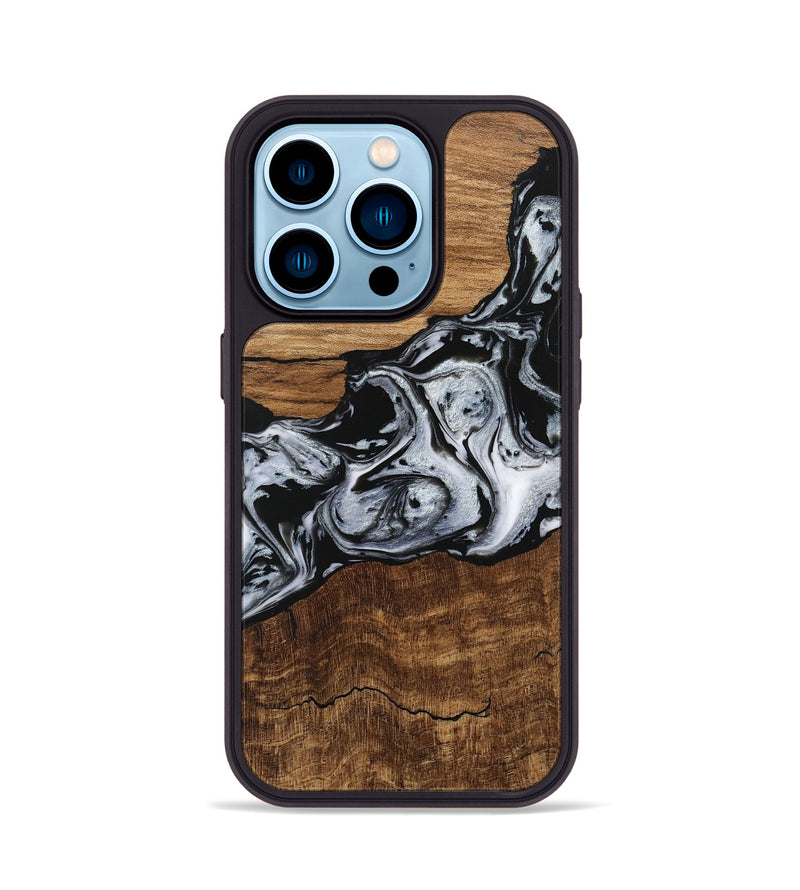 iPhone 14 Pro Wood Phone Case - Kobe (Black & White, 746420)