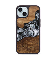 iPhone 15 Wood Phone Case - Kobe (Black & White, 746420)