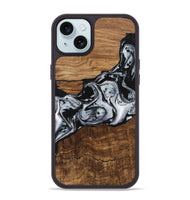 iPhone 15 Plus Wood Phone Case - Kobe (Black & White, 746420)