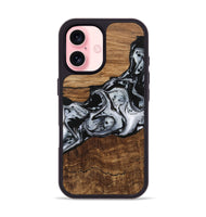 iPhone 16 Wood Phone Case - Kobe (Black & White, 746420)