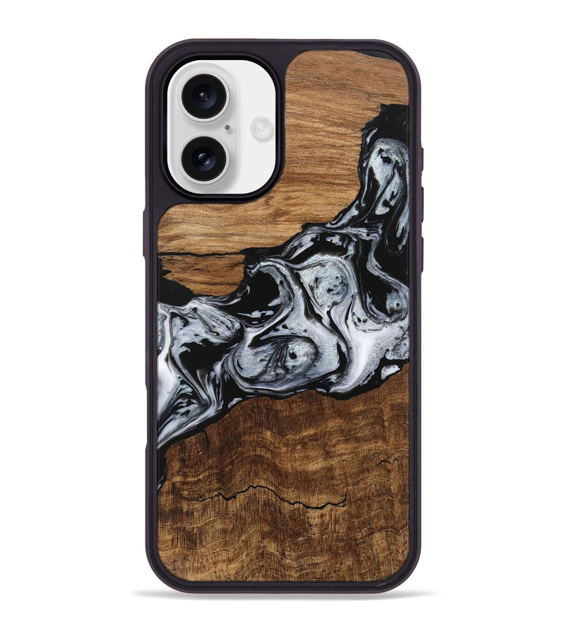 iPhone 16 Plus Wood Phone Case - Kobe (Black & White, 746420)