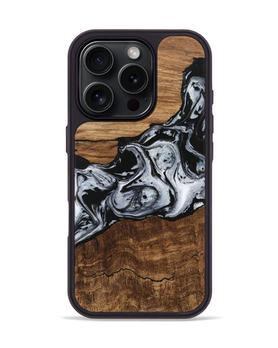 iPhone 16 Pro Wood Phone Case - Kobe (Black & White, 746420)