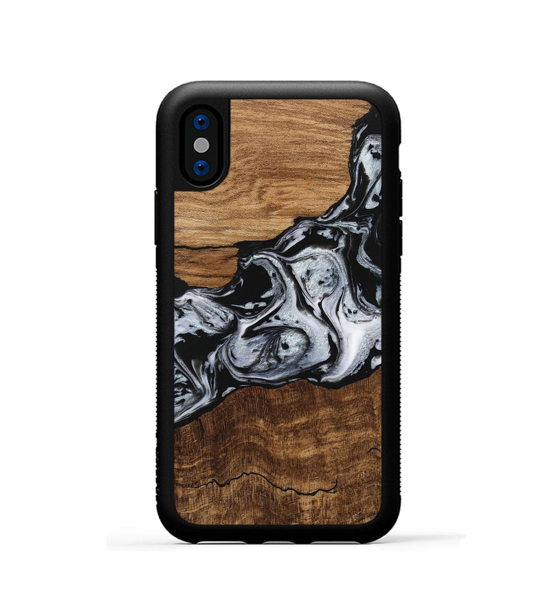 iPhone Xs Wood Phone Case - Kobe (Black & White, 746420)