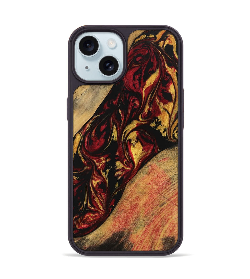 iPhone 15 Wood Phone Case - Preston (Red, 746421)