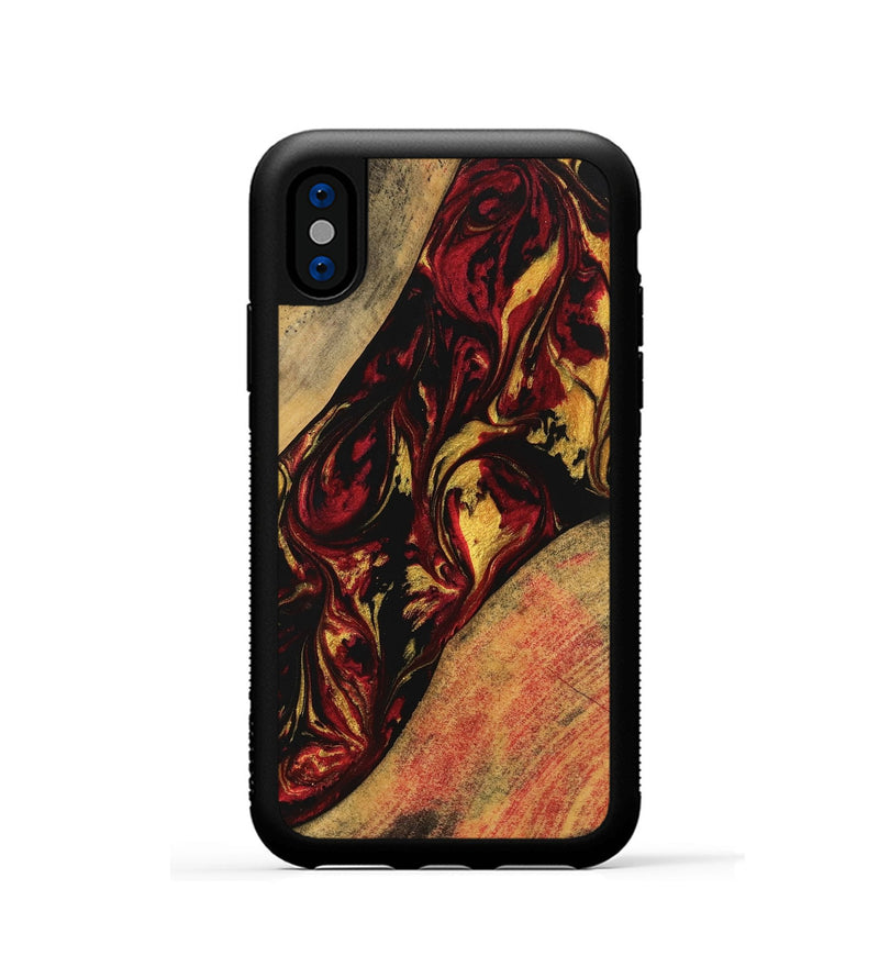 iPhone Xs Wood Phone Case - Preston (Red, 746421)