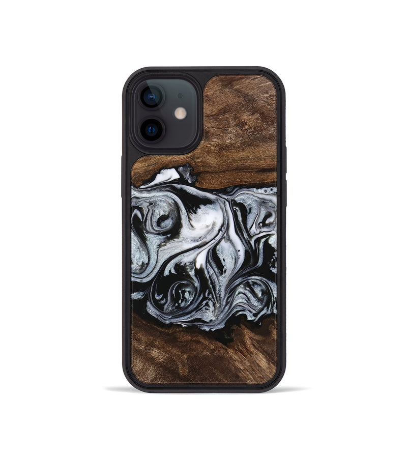 iPhone 12 mini Wood Phone Case - Brennen (Black & White, 746423)