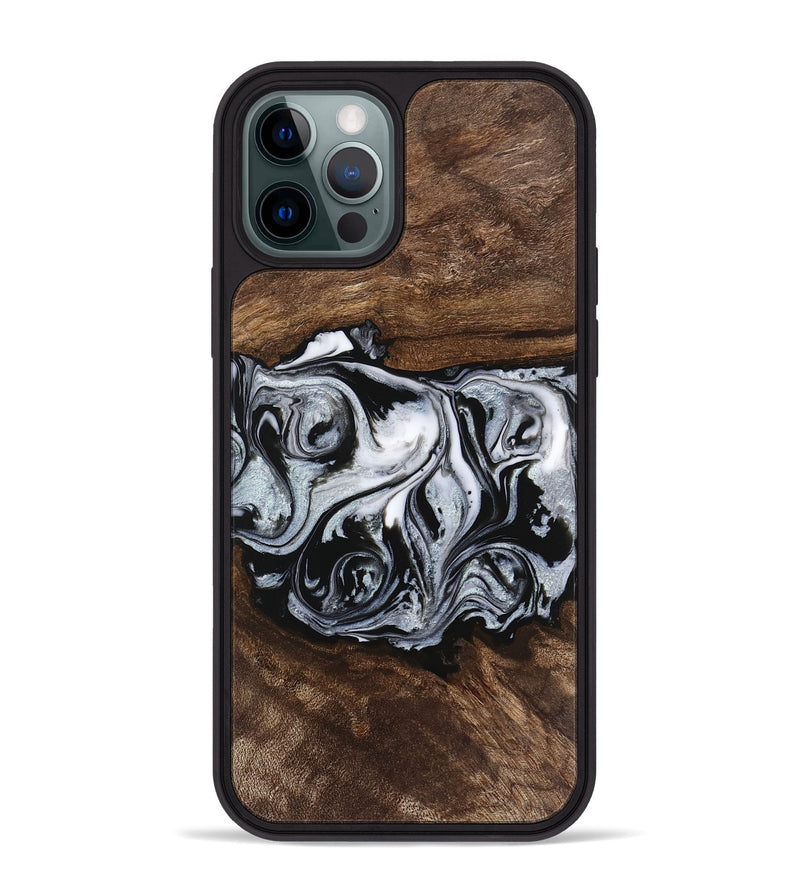 iPhone 12 Pro Max Wood Phone Case - Brennen (Black & White, 746423)